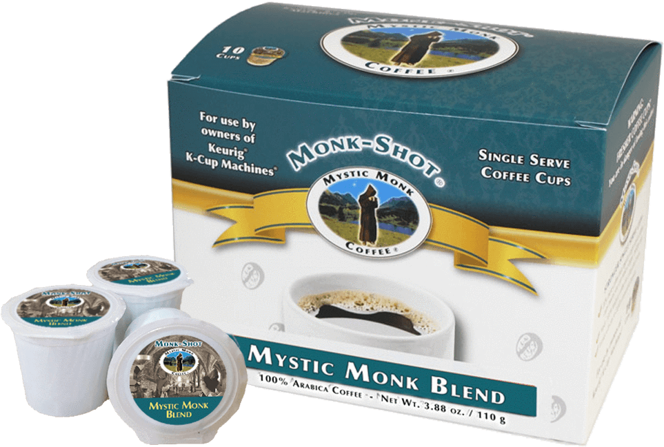 Mystic Monk Blend 10ct - Mystic Monk Coffee Monk Shots - Monk Shots Coffee Variety (1000x1000), Png Download