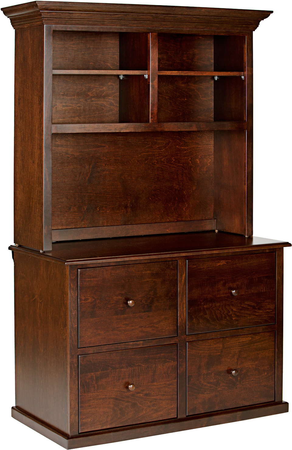 Traditional Hutch For 4 Drawer Lateral File Cabinet - Filing Cabinet (1500x1500), Png Download