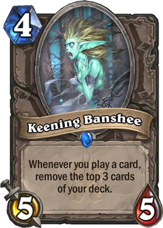 Keening Banshee Card - Mad Hatter Hearthstone (567x811), Png Download