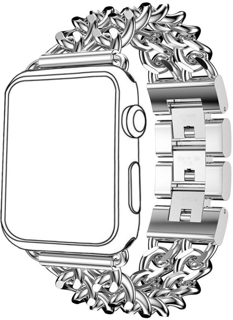 Sellers360 Stainless Steel Iwatch Metal Band For Apple - Gold Chain Link Apple Watch (746x1024), Png Download