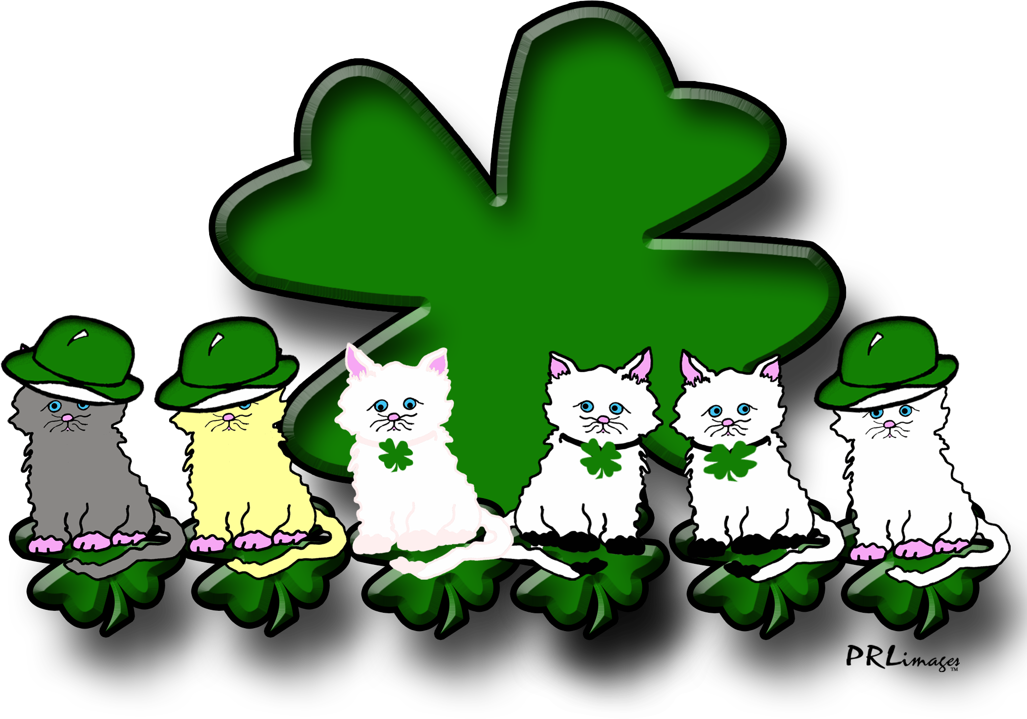 Patrick's Day - Weihnachtskätzchen In Einer Reihen-gruß-karte Karte (2087x1500), Png Download
