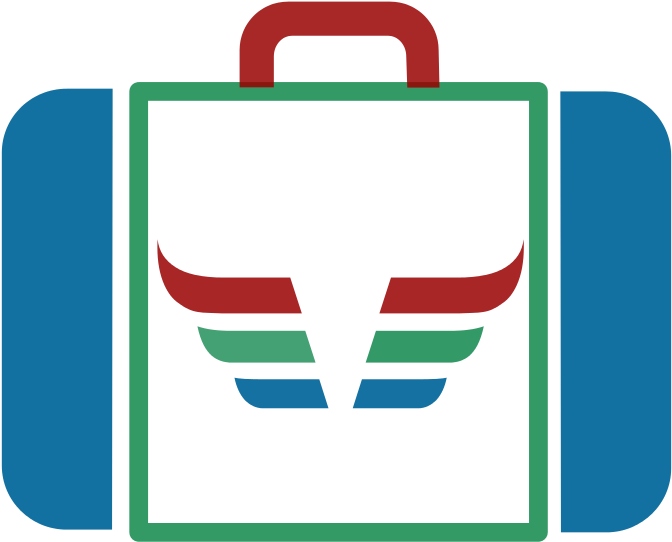 Suitcase Icon Blue Green Red Dynamic V171 - Baggage (1000x750), Png Download