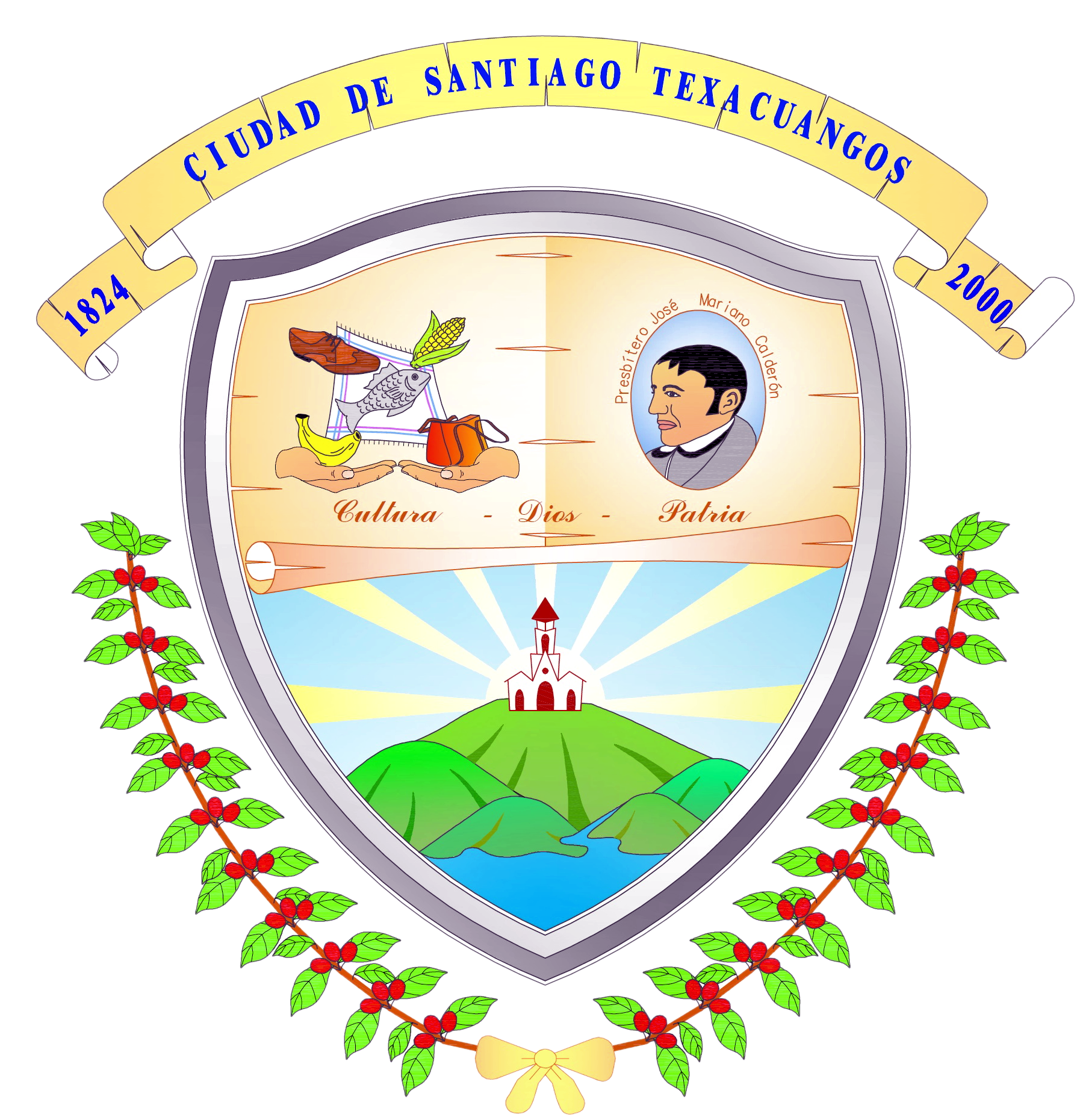 Transparente Escudo - Santiago Texacuangos (1852x1904), Png Download