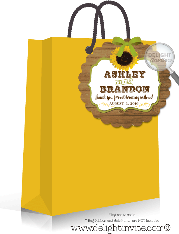 Rustic Sunflower Mason Jar Wedding Favor Tags - 40th Birthday Black Thank You Tag (613x822), Png Download
