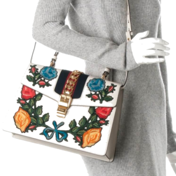 Embroidery Handbags From Gucci - Gucci Medium Sylvie Bag (350x350), Png Download