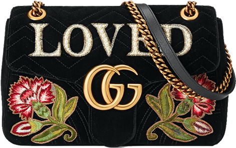 Gucci Gg Marmont Bag - Gucci Gg Marmont Medium Velvet Bag, Black (700x500), Png Download