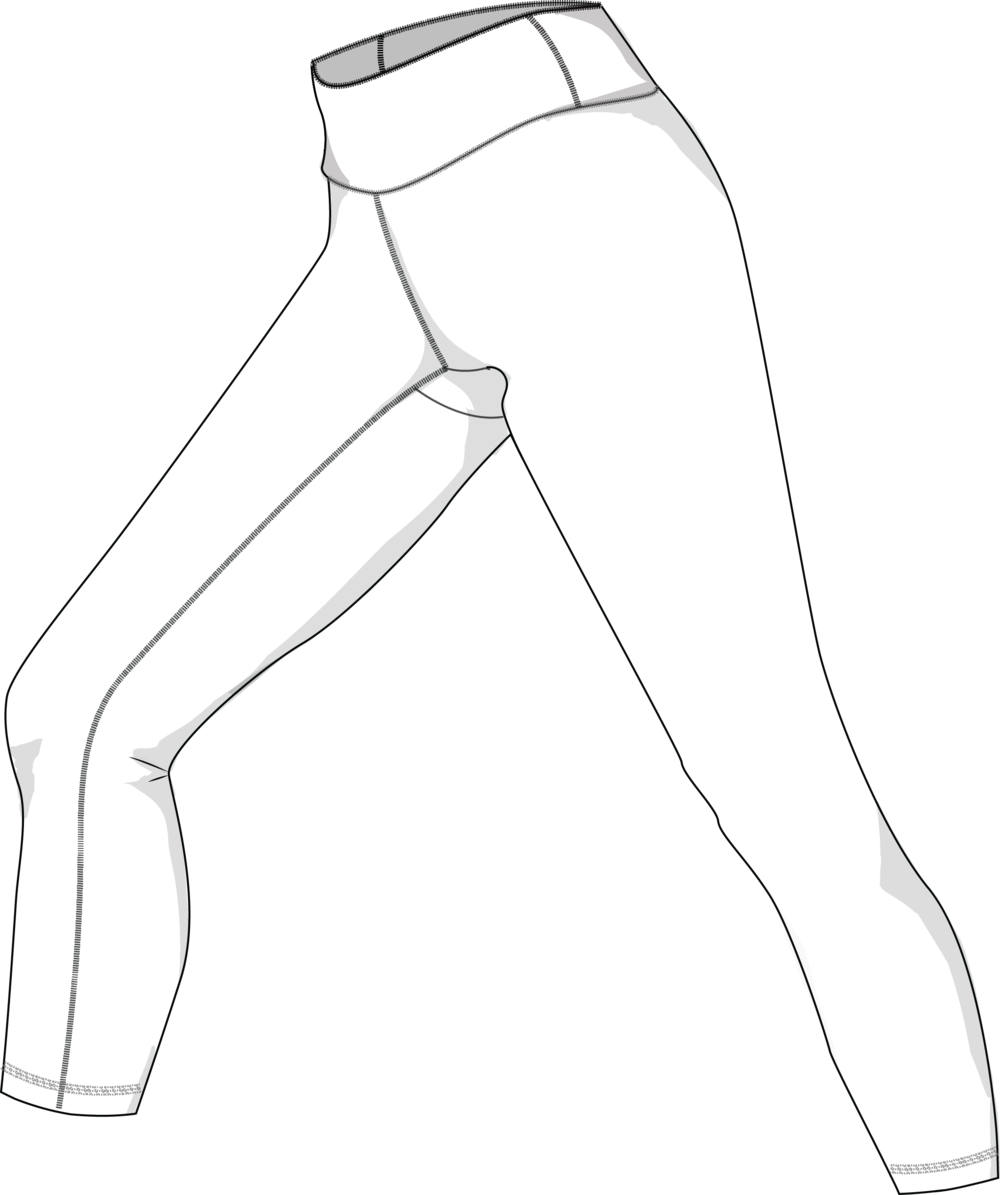 Png Library Library Ankle Drawing Detailed - Inseam (1000x1195), Png Download