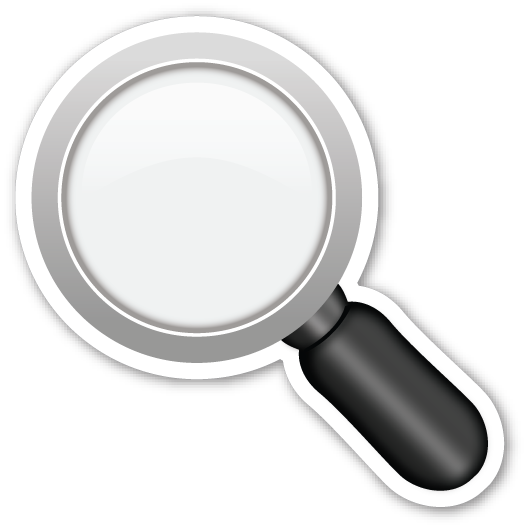 White Magnifying Glass Png - Lupe Emoji (525x528), Png Download