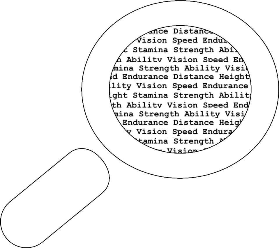 Big White Magnifying Glass With Words And Outline - Goldenrod (978x893), Png Download