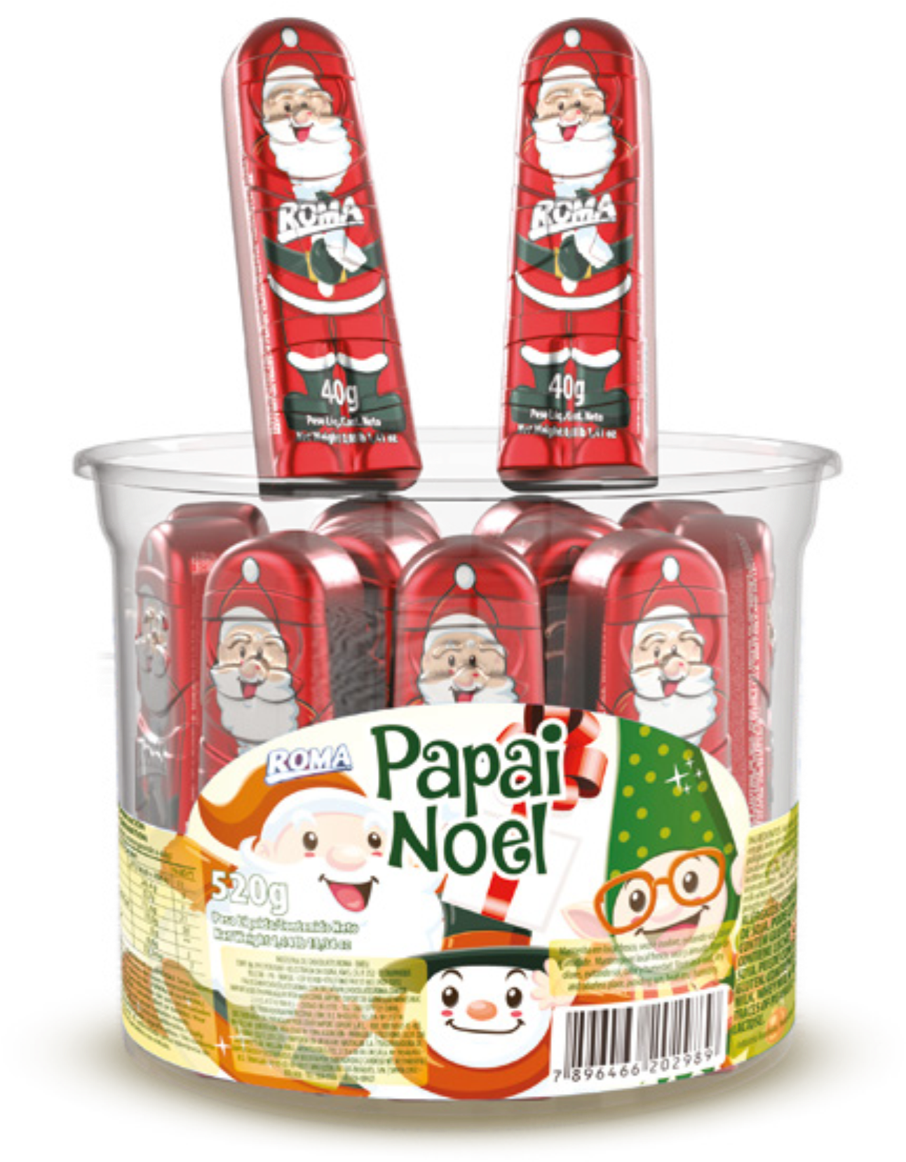 Papai Noel Sabor Chocolate Pote 520g - Santa Claus (1418x1868), Png Download