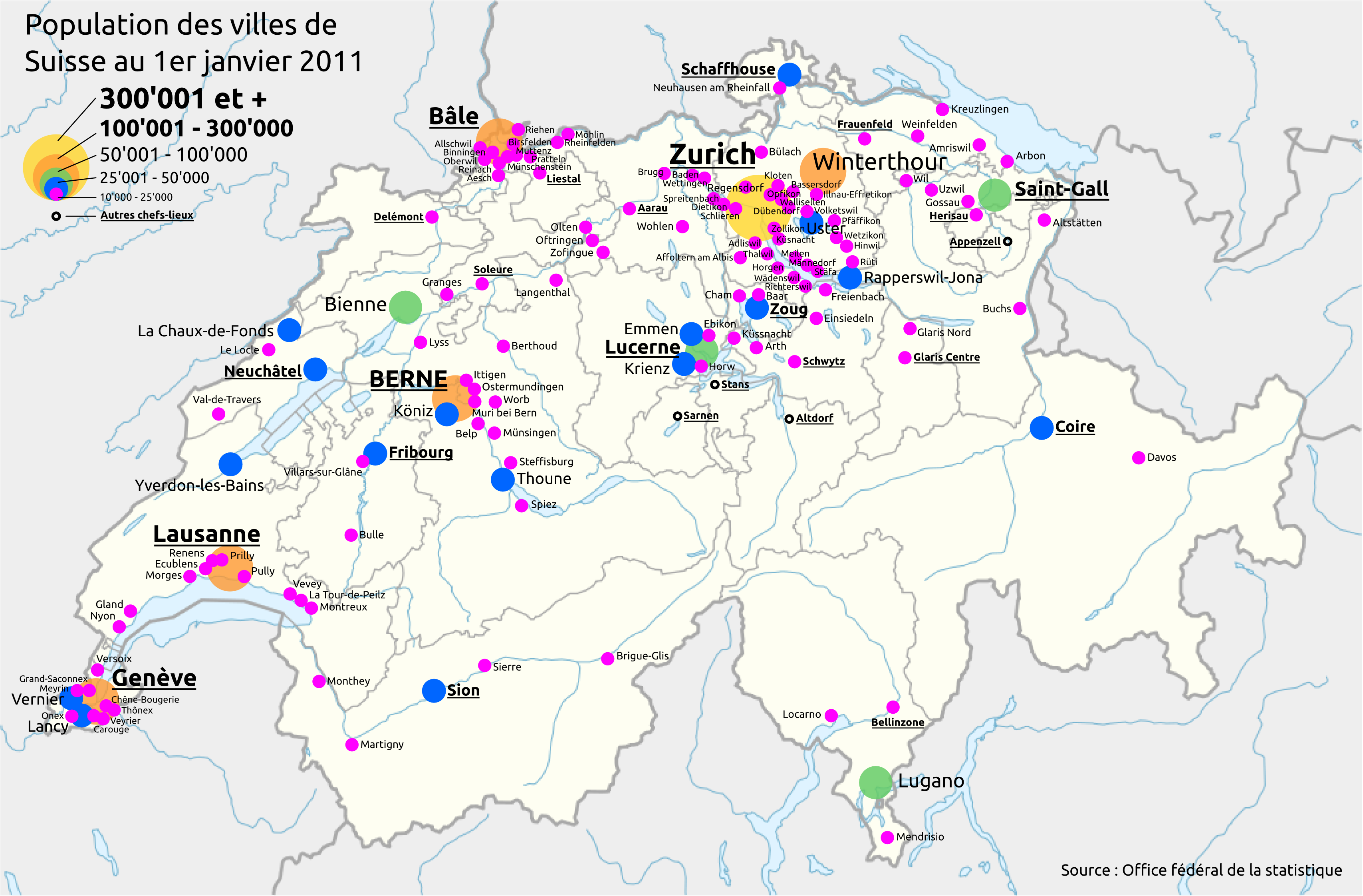 Distribution Villes De Suisse Fr - Città Svizzera (3413x2246), Png Download