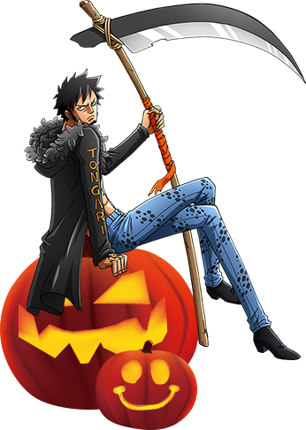 Trafalgar Law Dressed As Grim Reaper For Halloween - One Piece Law Halloween (346x486), Png Download