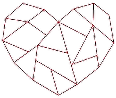 Lines Geometric Heart Christmas Love Loveheart - Drawing (600x602), Png Download