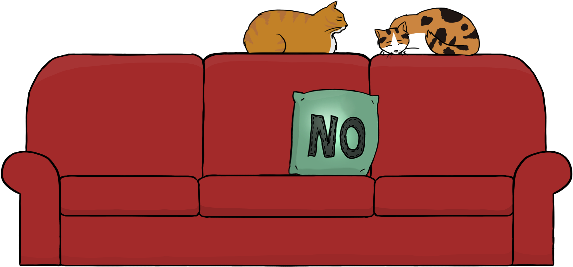 Couch Cats Lion Lysvia - Domestic Short-haired Cat (1856x898), Png Download