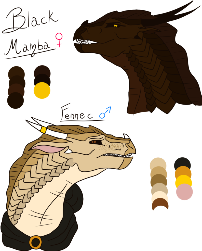 Black Mamba And Fennec By Anapauladbz - Illustration (813x983), Png Download