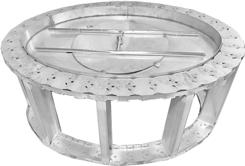 43" Elipse Fire Pit Frame W/ 4" Wide Deck - Gas Burner (500x500), Png Download
