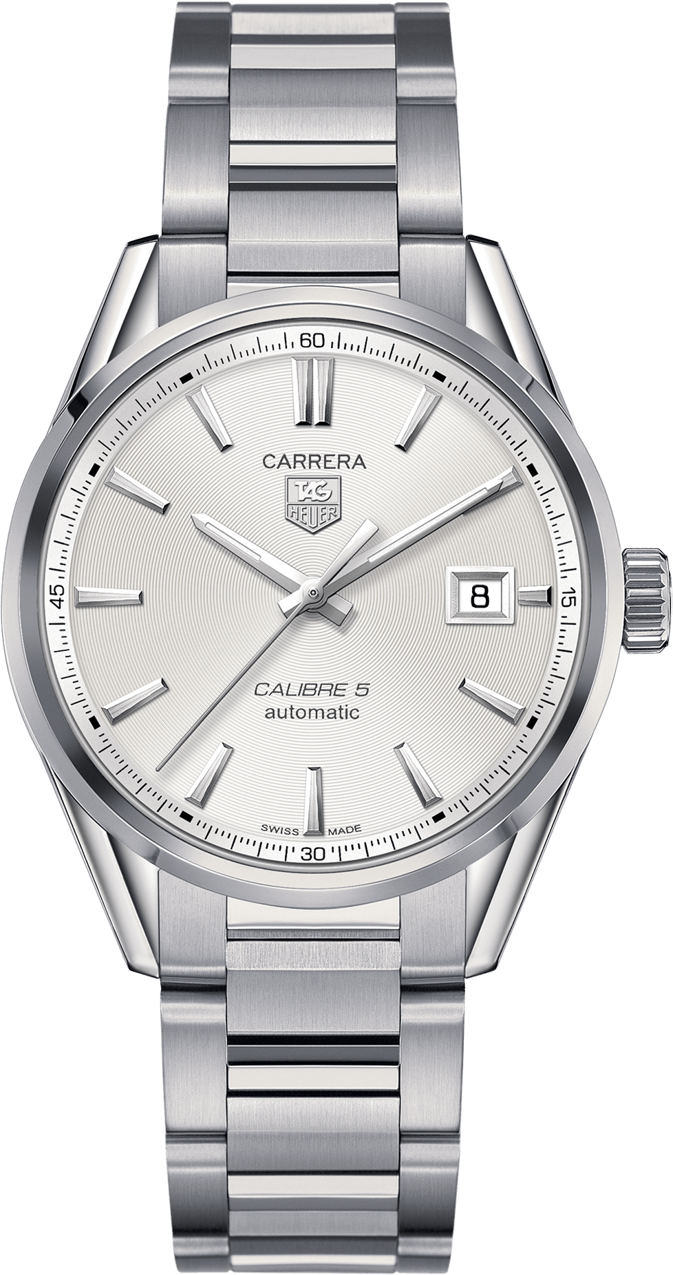 Tag Heuer Carrera Calibre 5 War211b - Tag Heuer Carrera Calibre 5 White (1920x2268), Png Download