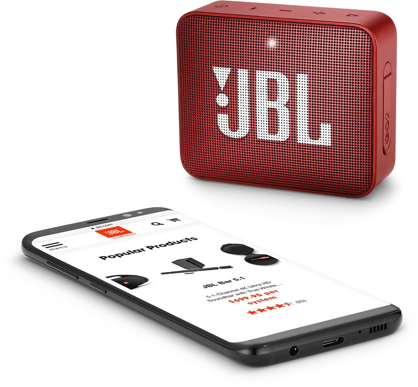 Jbl Go - Jbl Go 2 Orange (1605x1605), Png Download