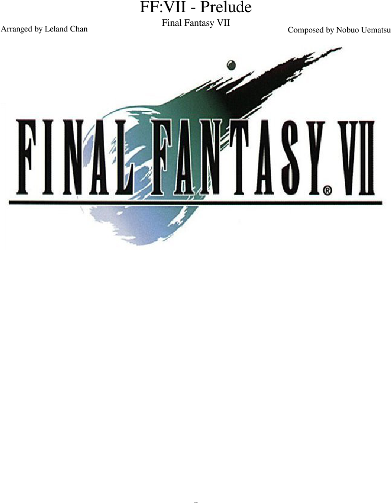 Prelude Sheet Music Composed By Composed By Nobuo Uematsu - Final Fantasy 7 Icon (850x1100), Png Download