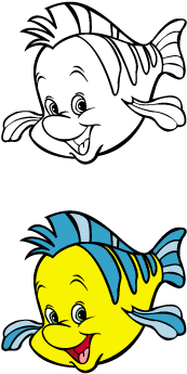 The Little Mermaid - Little Mermaid Flounder Svg (400x400), Png Download