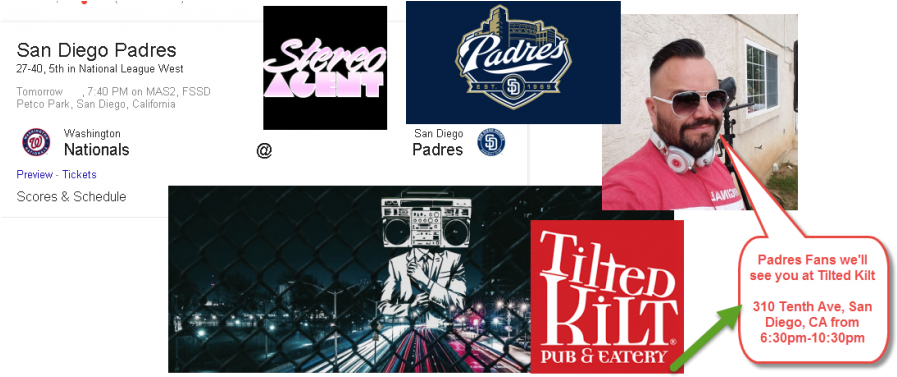 Tilted Kilt, San Diego Pre San Diego Padres Game - Inspired By Color Kids San Diego Padres Border, Navy (1024x380), Png Download