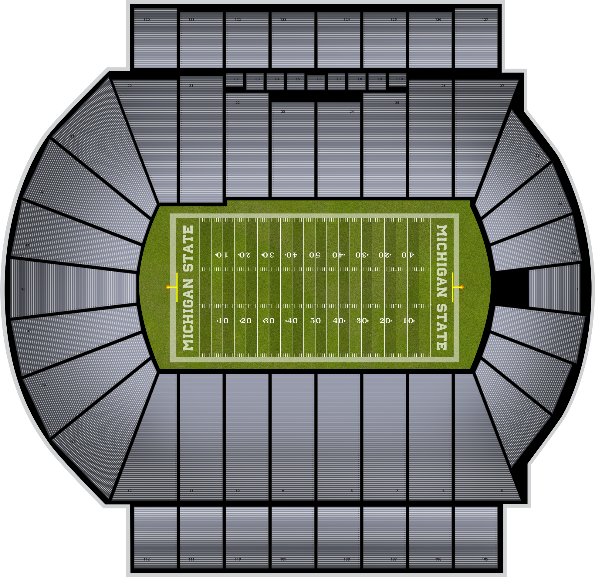 Michigan Football At Michigan State Football At Spartan - Spartan Stadium (2560x1936), Png Download