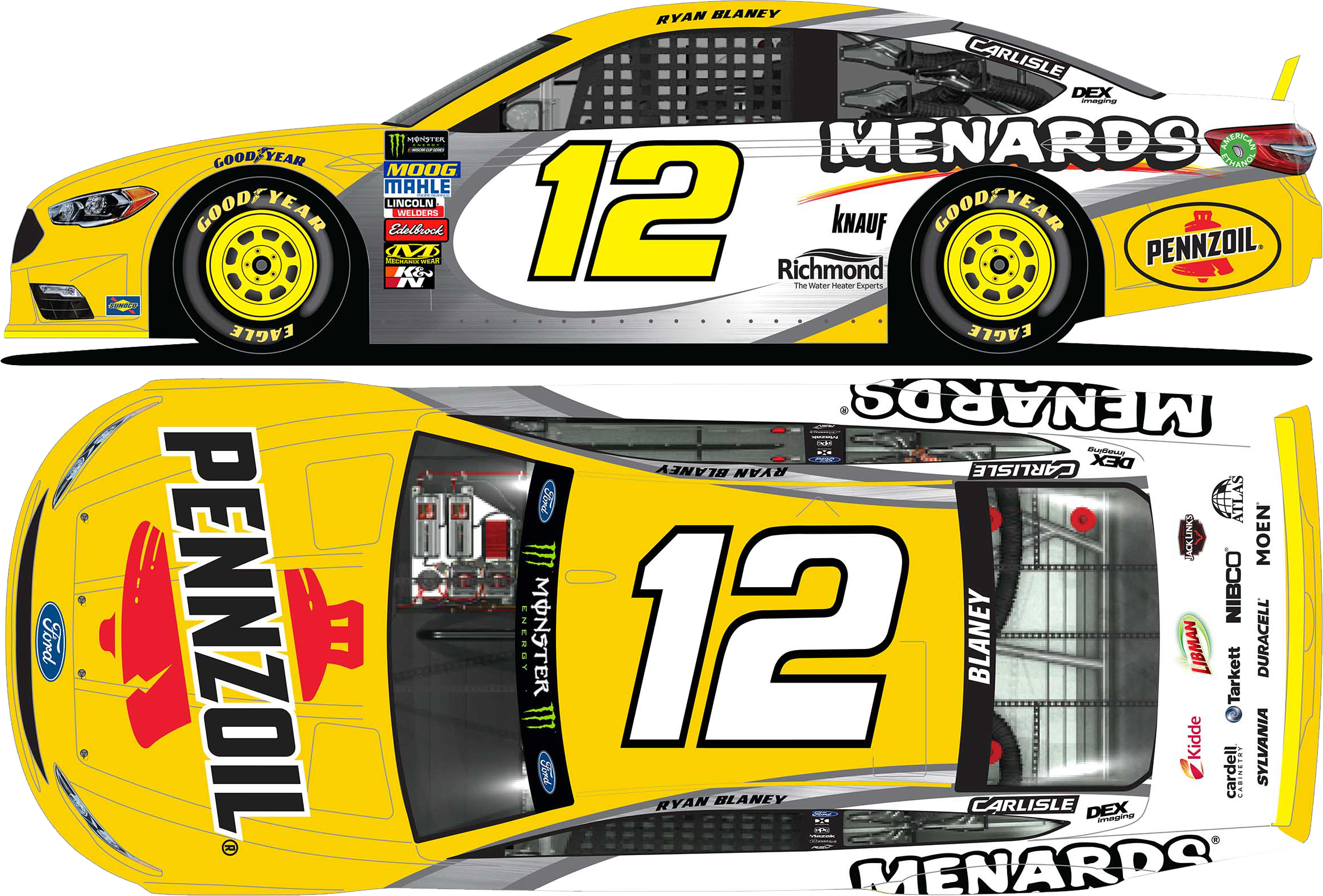 Ryan Blaney Sponsors 2018 (2329x1578), Png Download