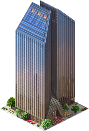 Pennzoil Place Towers - Tower Block (302x442), Png Download