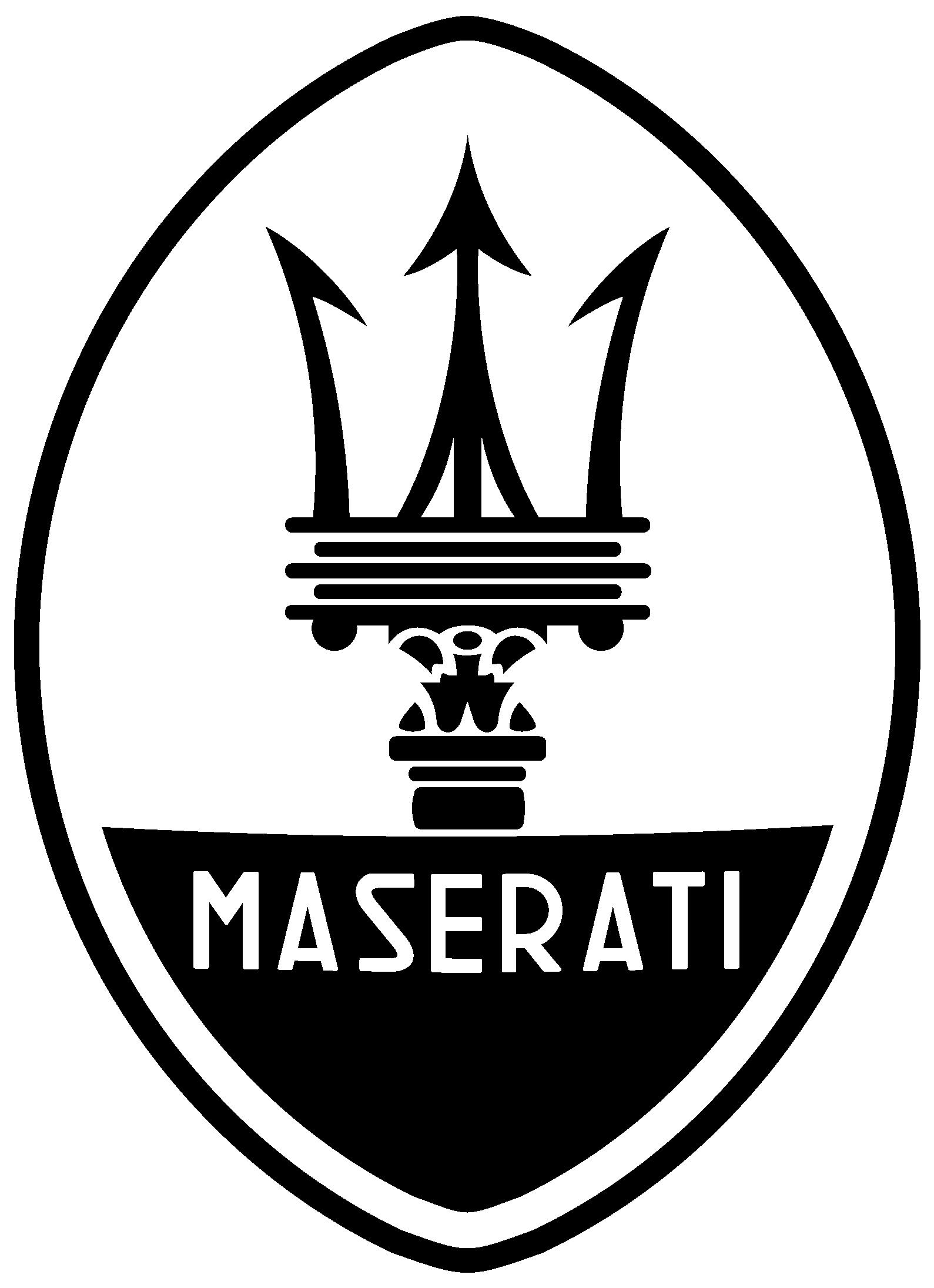 Maserati Logo Black And White - Maserati Logo Transparent (2400x2400), Png Download