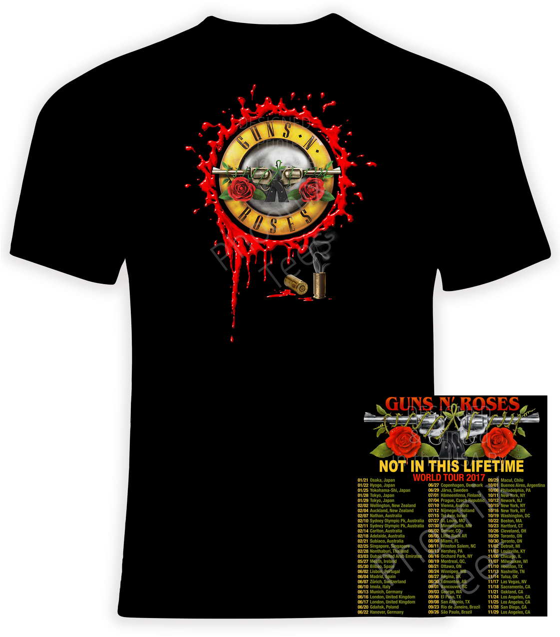 Guns N' Roses 2017 Not In This Lifetime - Pink Beautiful Trauma Tour Shirts (1120x1280), Png Download