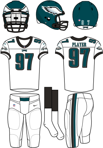 Philadelphia Eagles - New York Jets Home Uniform (365x500), Png Download