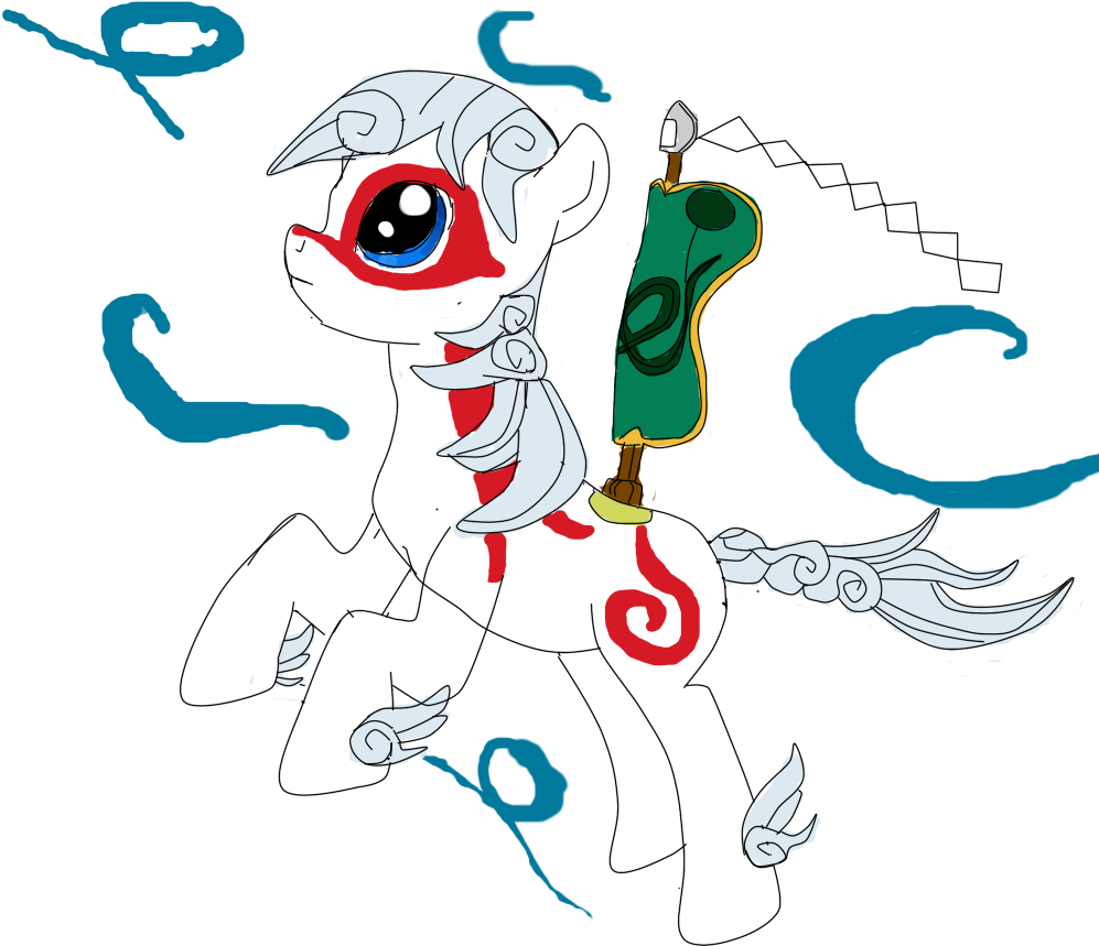 Boushi33, Kazegami, Male, Okami, Ponified, Pony, Safe, - Cartoon (1024x1024), Png Download