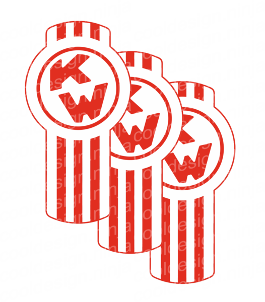 Orange And White Kenworth Kit Emblem Skins (526x600), Png Download