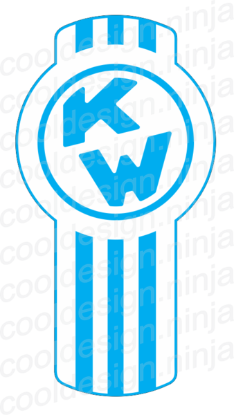 3-pack White/blue Kenworth Emblem Skins - Kenworth Emblem Png (338x600), Png Download