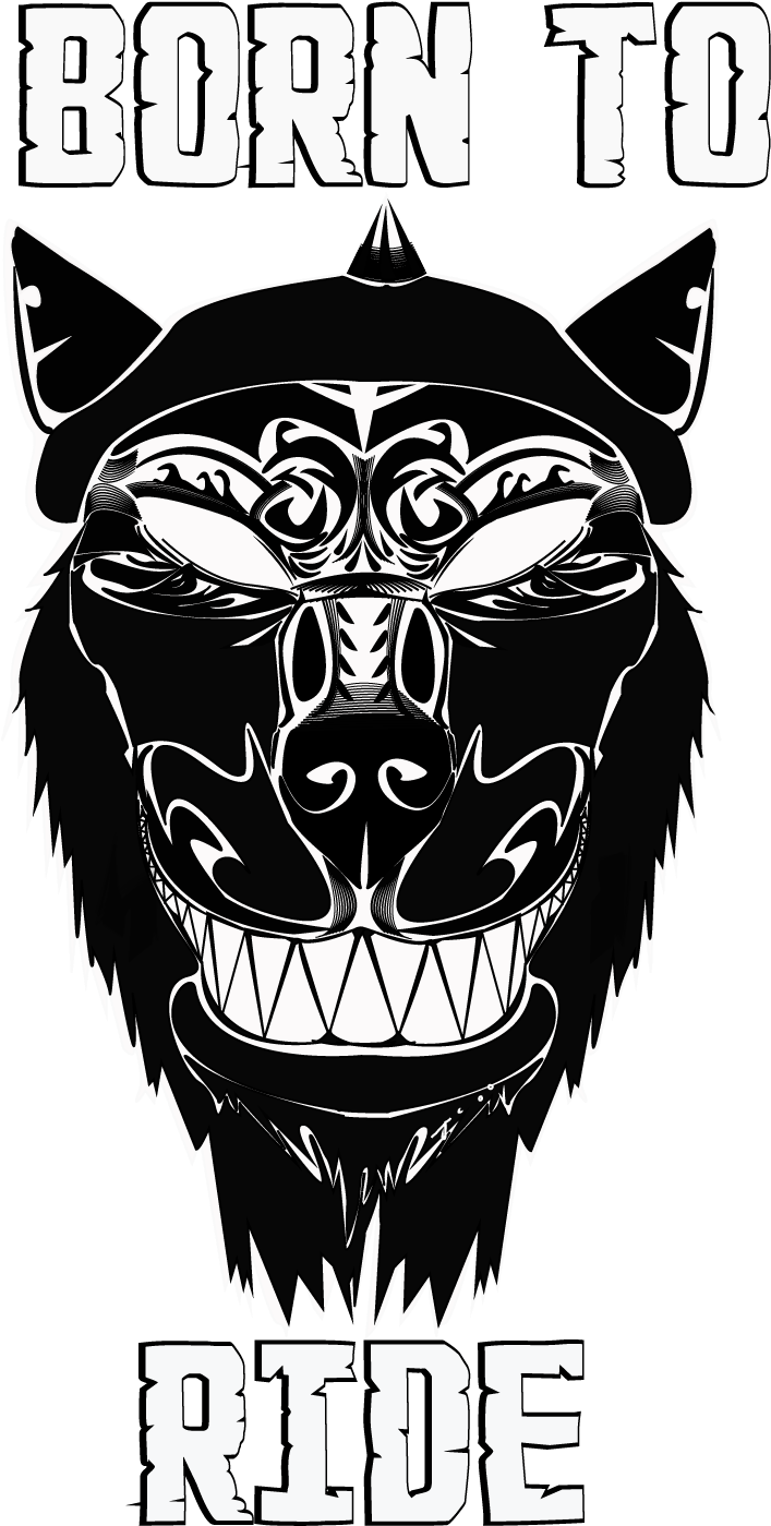 Biker Wolf T-shirt Design - Cat (1238x1538), Png Download