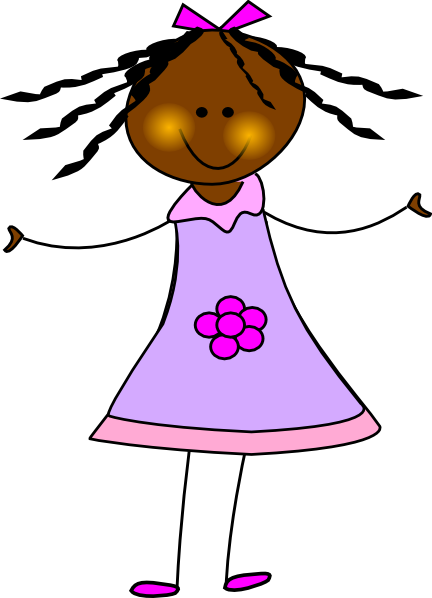 Clipart African American Girl - African American Girl Clipart (432x598), Png Download