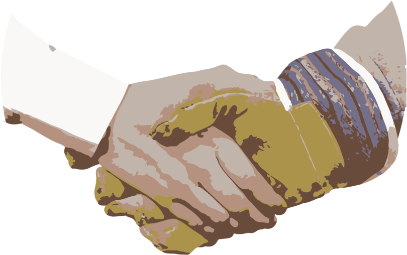 Symbols-05 - Workers Shaking Hands (1000x908), Png Download