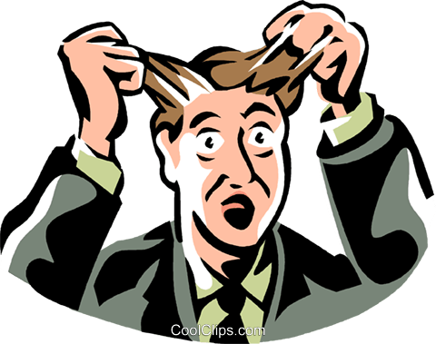 Frustrated Man Pulling Out His Hair Royalty Free Vector - Frustrated Man Vector Png (480x379), Png Download