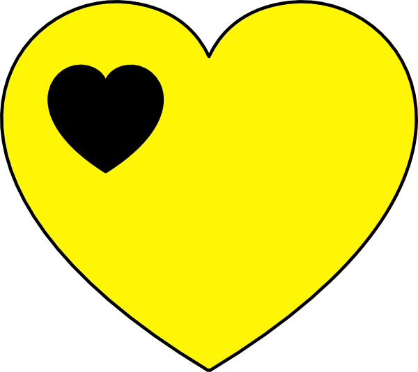 Yellow Heart And Black Heart (600x534), Png Download