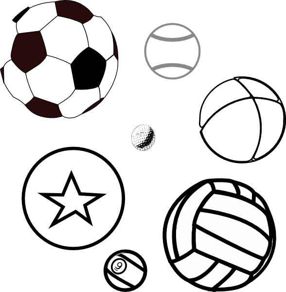 Baseball Scene Clipart - Coloring Picture Of Balls (588x600), Png Download