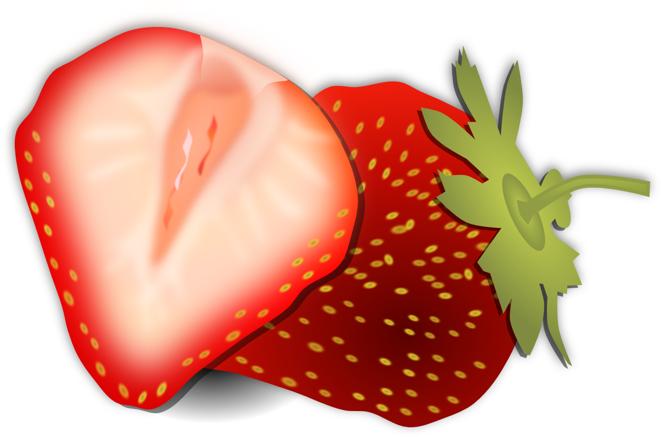 Strawberry Png Images - Sliced Fruit Clipart (1331x865), Png Download