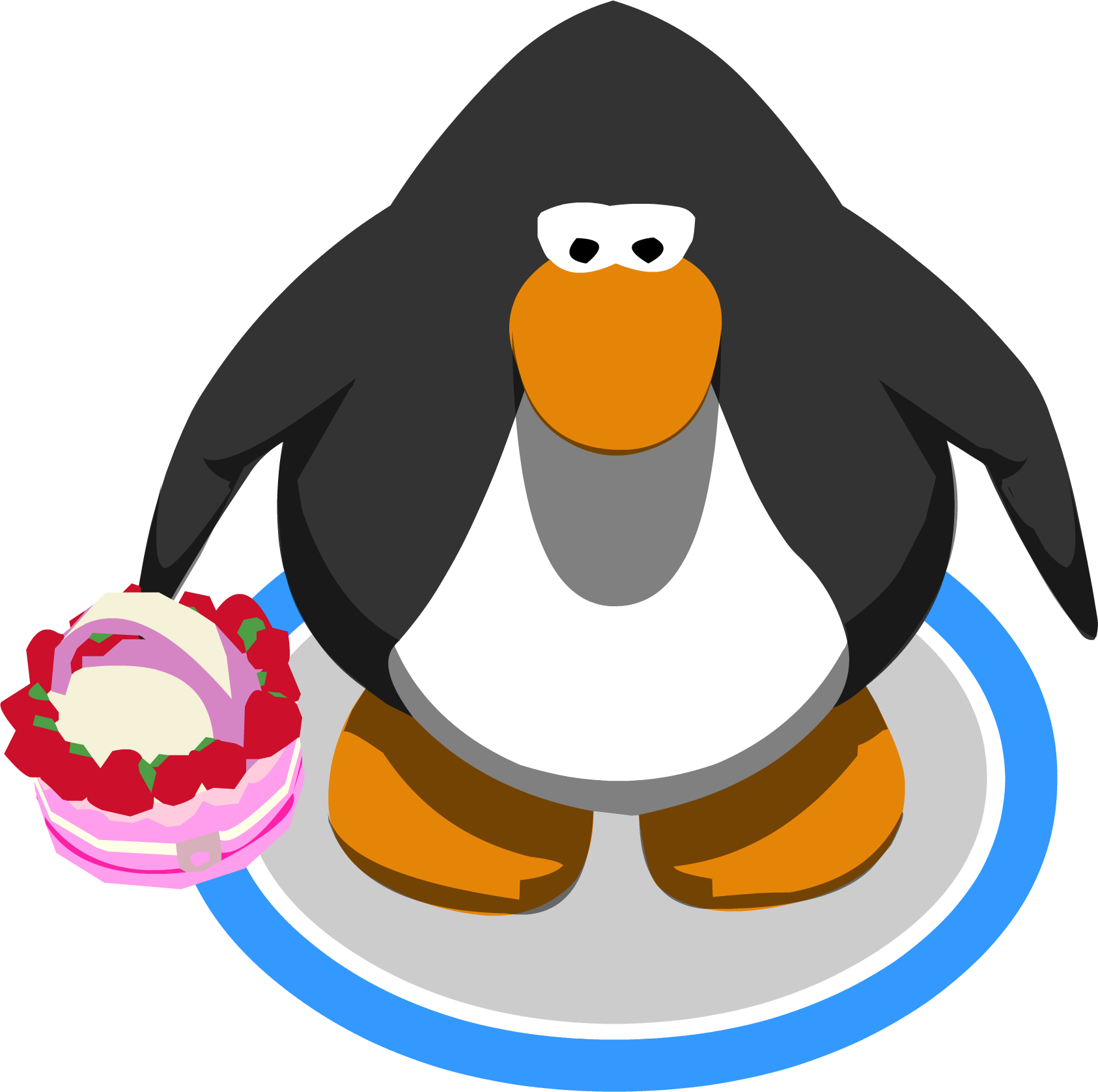 Strawberry Cake Purse In-game - Red Penguin Club Penguin (1686x1677), Png Download