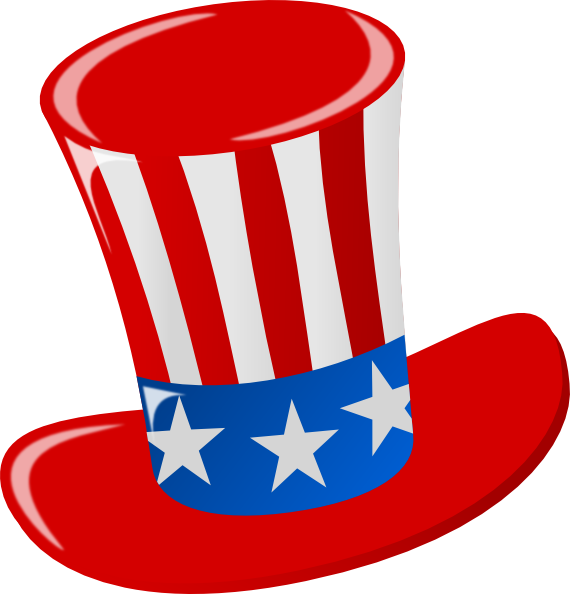 Hat Clip Art At Clker - Uncle Sam Hat Png (570x594), Png Download