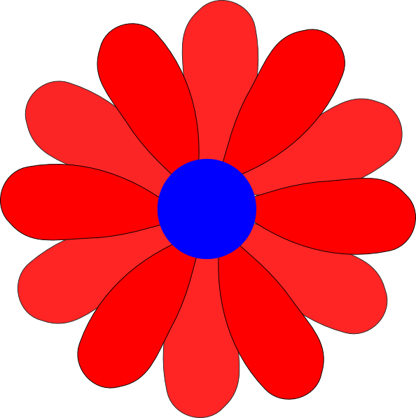 Red Gerbera Daisy Svg Clip Arts 594 X 597 Px (594x597), Png Download