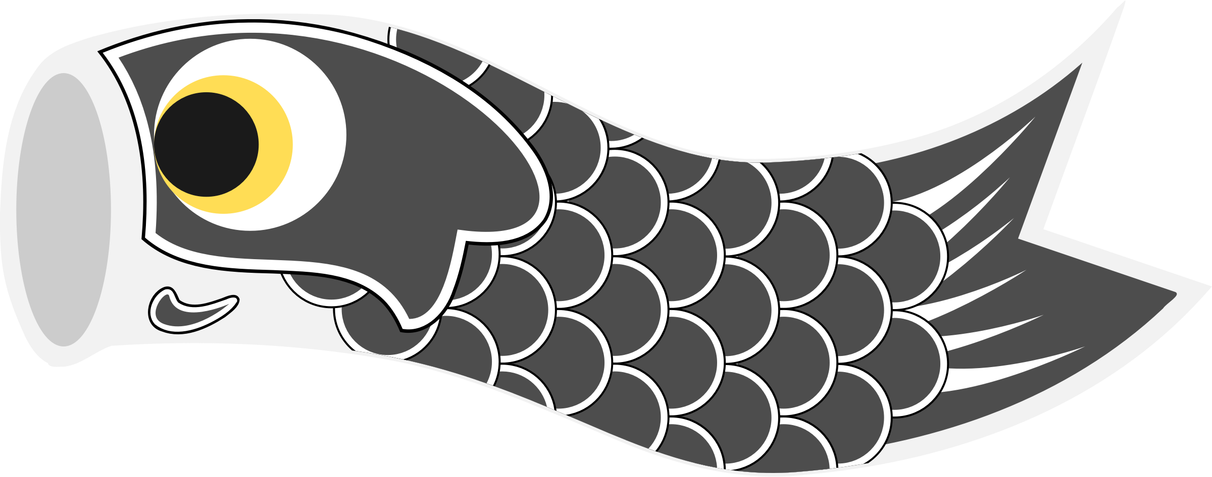 Fish Kite Clipart For Your App - Boys Day Fish Clipart (2400x946), Png Download