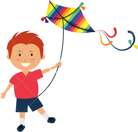Red Kite Clipart Colorful Kite - Clip Art Of Boy Fling A Kites (550x550), Png Download