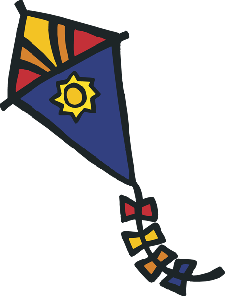 A Colorful Kite - Clip Art (457x600), Png Download