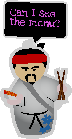 Sakushi Sushi And Japanese Restaurant Menu - Noodle Menu Cartoon Png (251x491), Png Download