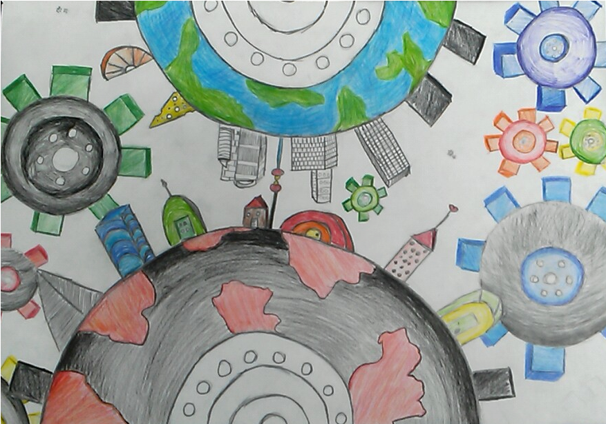 I Made This Drawing By Using The Color Pencils To Color - Drawing (1280x768), Png Download