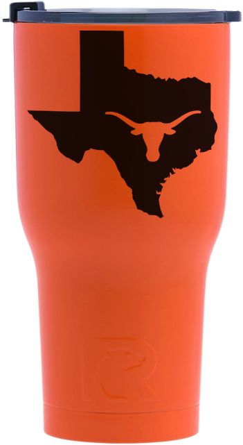 Orange With Black Tumbler - Texas Longhorns (351x641), Png Download